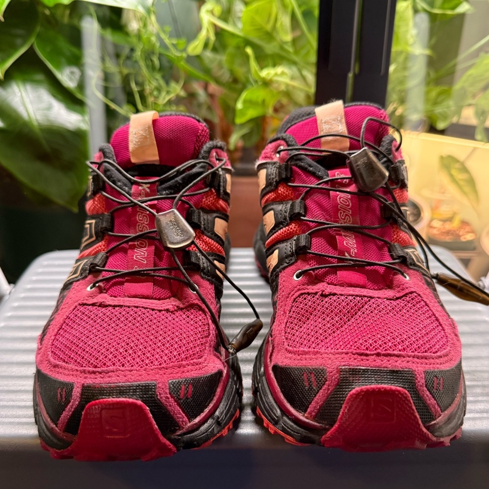 Salomon X Mission 3 Shoes in Burgundy and Black